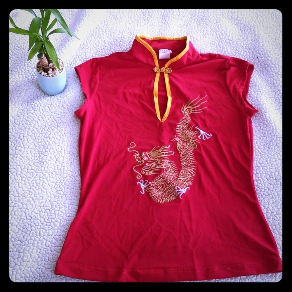 Vintage Asian inspired dragon shirt
